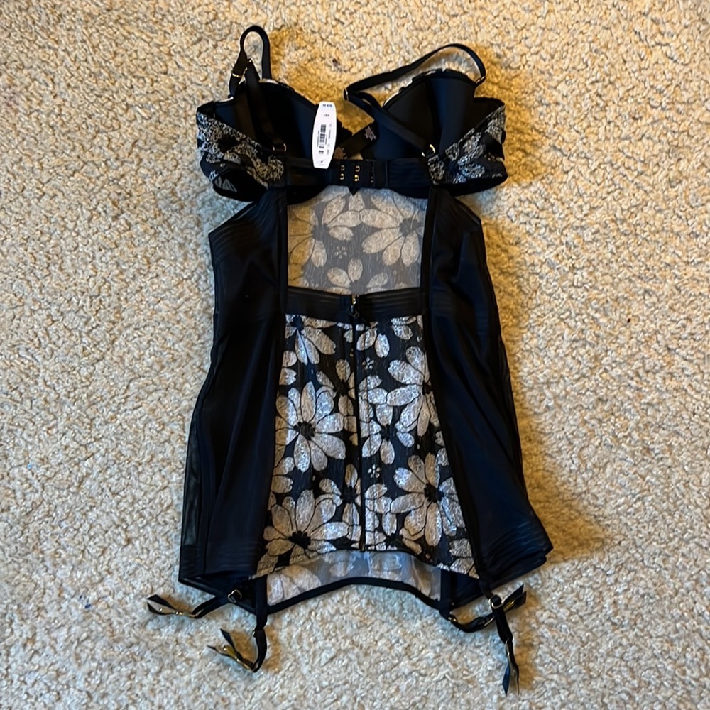 Victoria's Secret Black and White Floral Chemise - Picture 2 of 5